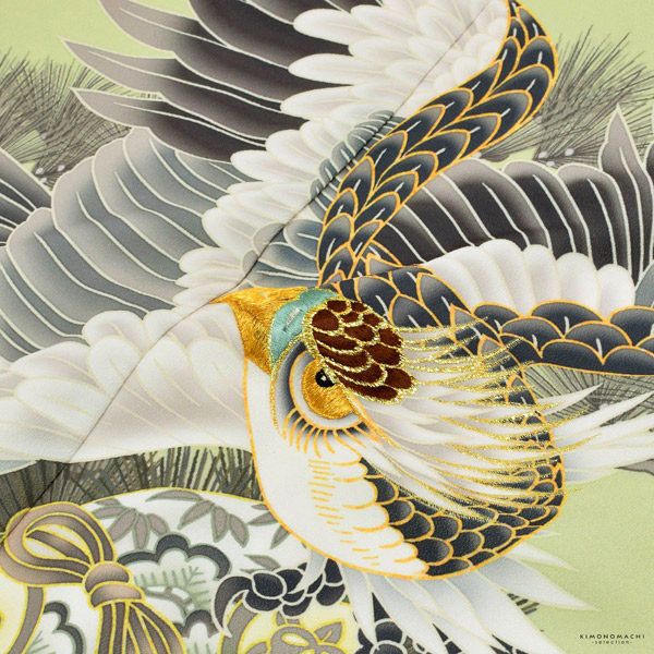 楽天市場】七五三 着物 男の子 5歳 羽織袴セット「若葉色 鷹に松」フル