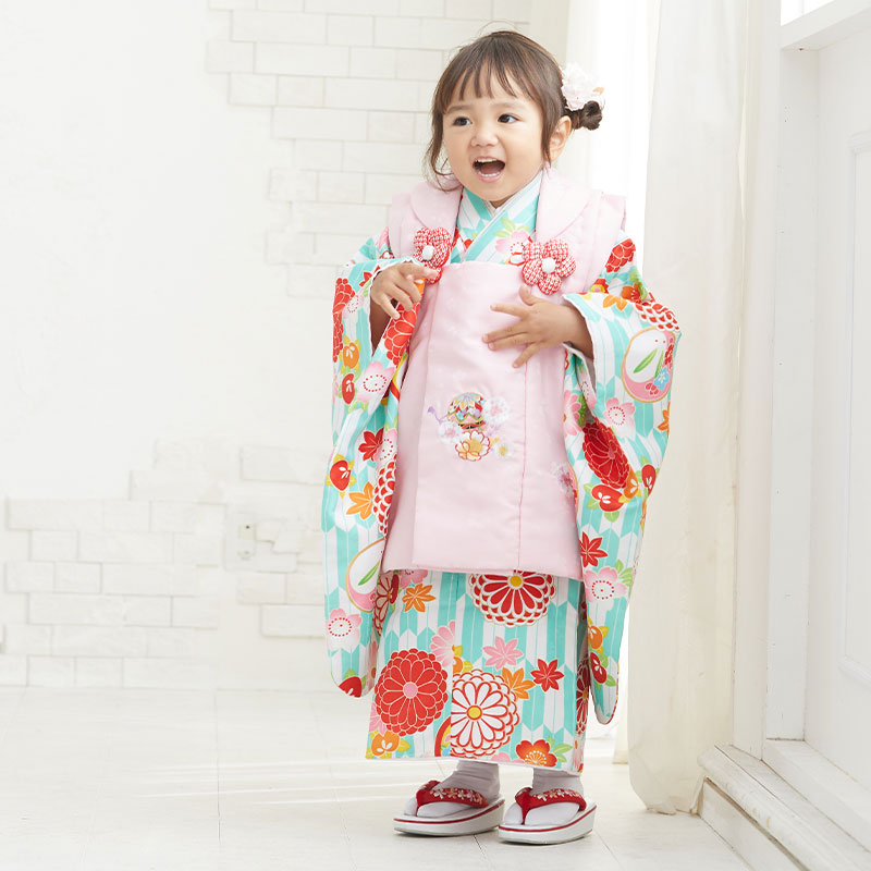 楽天市場】【レンタル】[七五三 着物 3歳 女の子] 三歳 「K045 ピンク