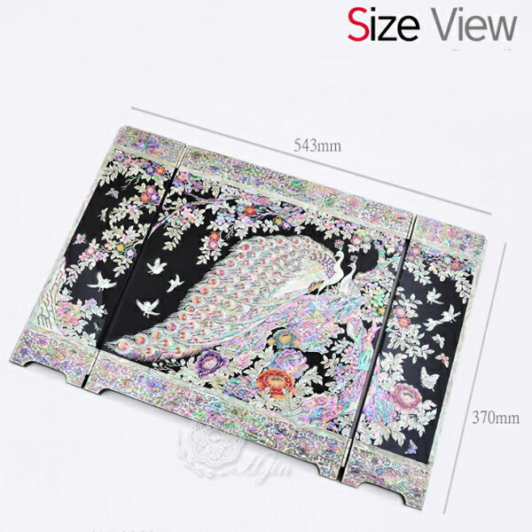 楽天市場】韓国螺鈿 螺鈿漆器 螺鈿 高級 ミニ 卓上 屏風 クジャク 孔雀