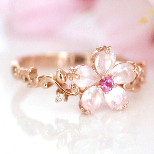 楽天市場】桜モチーフ ローズクォーツ ダイヤモンド ピンクトルマリン