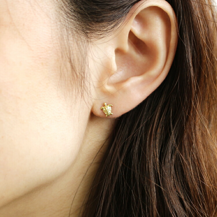 楽天市場】【最短当日出荷】 亀 モチーフ ダイヤモンド 18K ゴールド