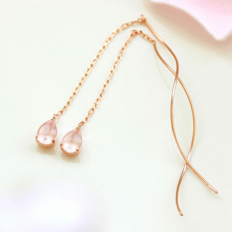 楽天市場】【最短当日出荷】桜の花びらモチーフ ローズクオーツ 10K