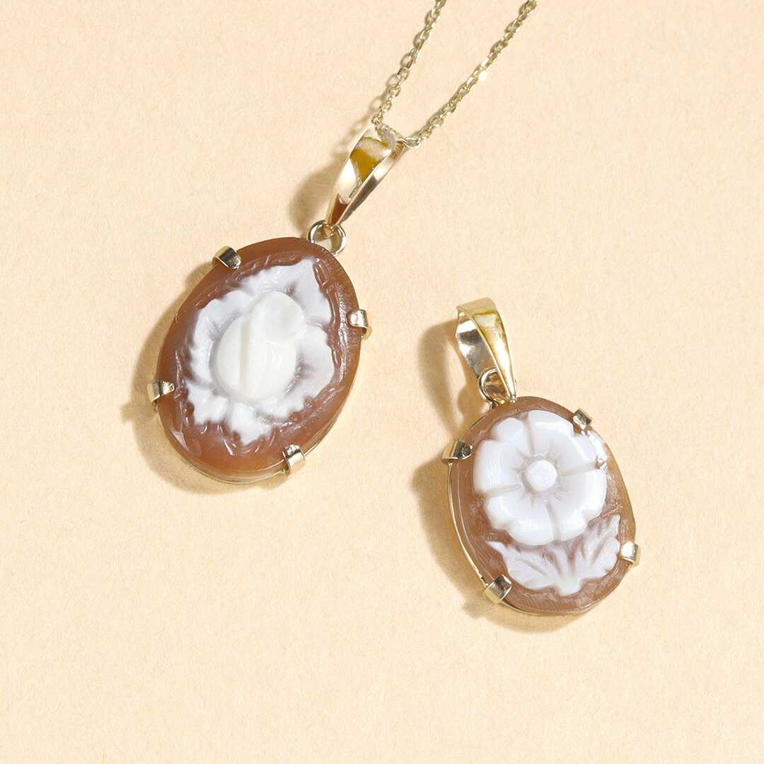 楽天市場】【最短当日出荷】花モチーフ イタリア製シェルカメオ K10