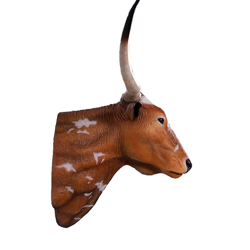 楽天市場】実物大 動物 オブジェ ロングホーン頭部 インテリア