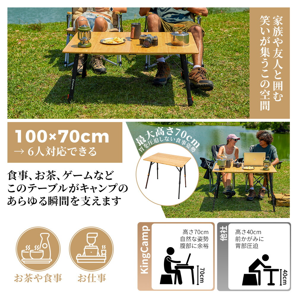 楽天市場】【15%OFFクーポン】KingCamp キャンプ テーブル アウトドア