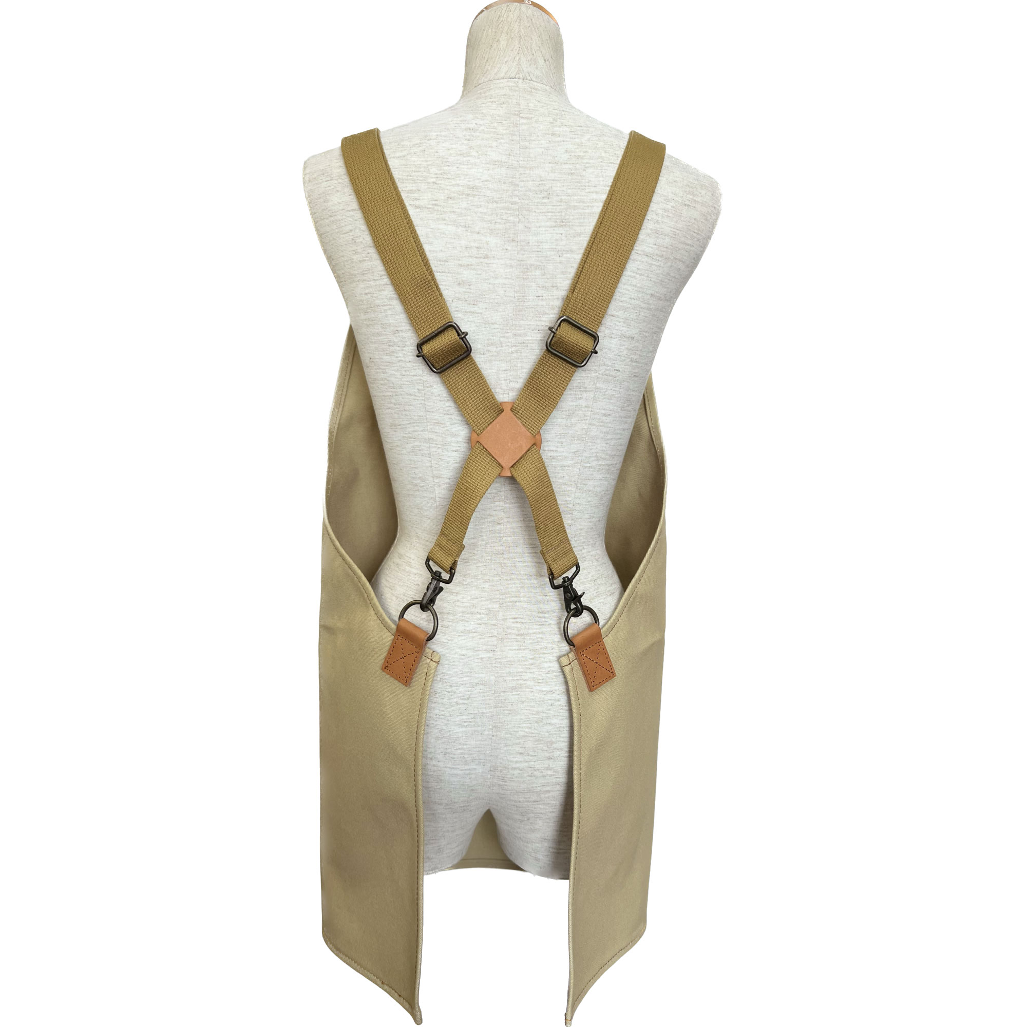 楽天市場】DIYワークエプロン ロング ベージュ×イエロー マルチ