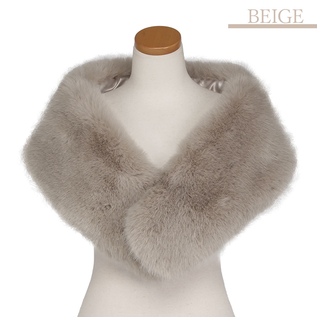 楽天市場】成人式 ショール 振袖 フォックス風 フェイクファー 4色展開