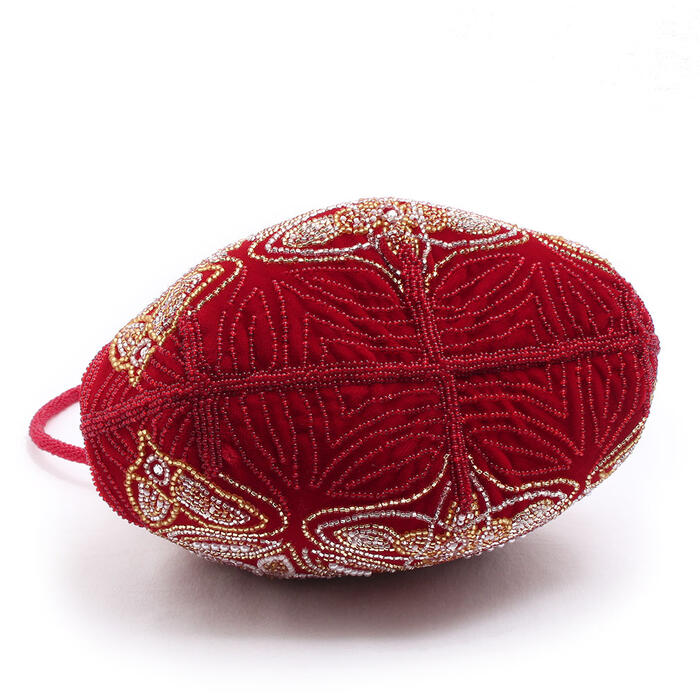 楽天市場】手刺繍ビーズバッグ 国産グラスビーズ レッド 七宝に華 袴用