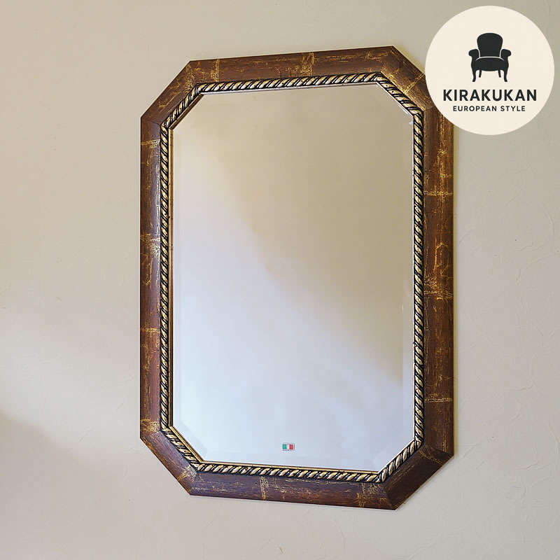 楽天市場】鏡 壁掛け イタリア製 風水 八角鏡 アンティーク調 ウォール