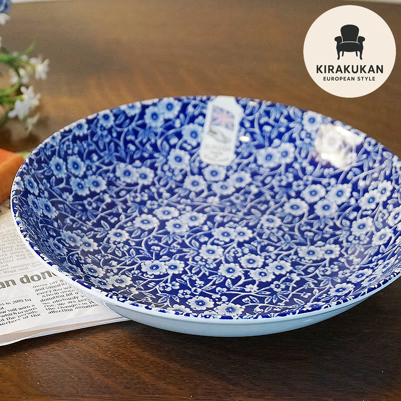 楽天市場】Calico ブルーキャリコ バーレイ社 パスタプレート 皿