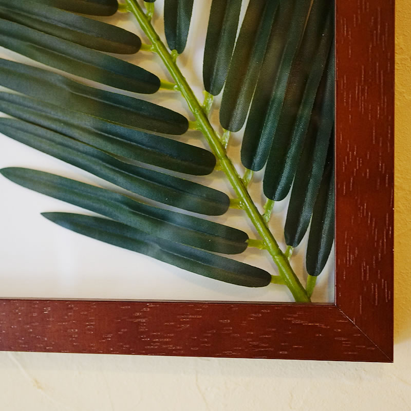 楽天市場】リーフパネル アブラヤシ 葉 フレーム 額 ブラウン フェイク