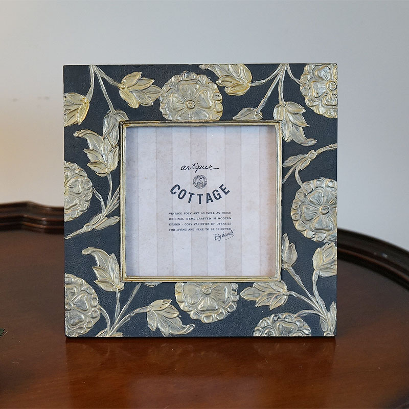 楽天市場】フォトフレーム 写真立て フラワー ブラック Sサイズ 壁掛け