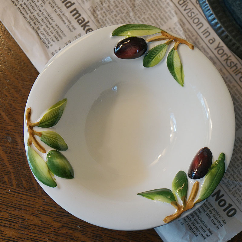 楽天市場】オリーブ柄 ボウル スープ皿 イタリア製 陶器製 おしゃれ