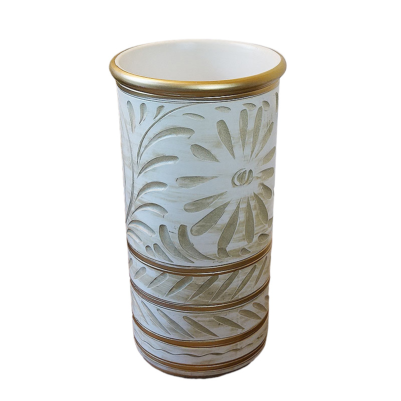 楽天市場】傘立て 陶器 イタリア 白 ホワイト ゴールド 手彩色 傘立て