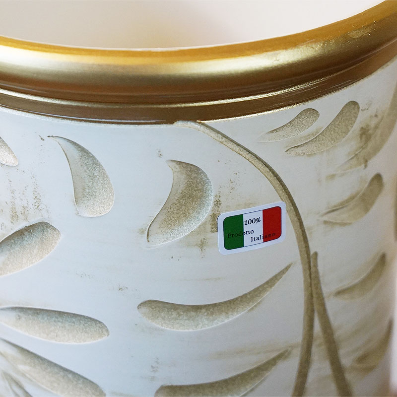 楽天市場】傘立て 陶器 イタリア 白 ホワイト ゴールド 手彩色 傘立て