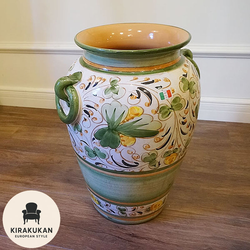 楽天市場】イタリア製 傘立て 陶器 ボタニカル柄 手彩色 傘立て