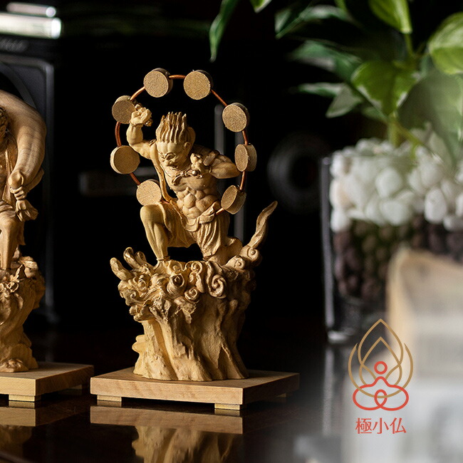 楽天市場】【特典あり】極小仏 雷神[雷神像 神様 仏像 木製 木彫り