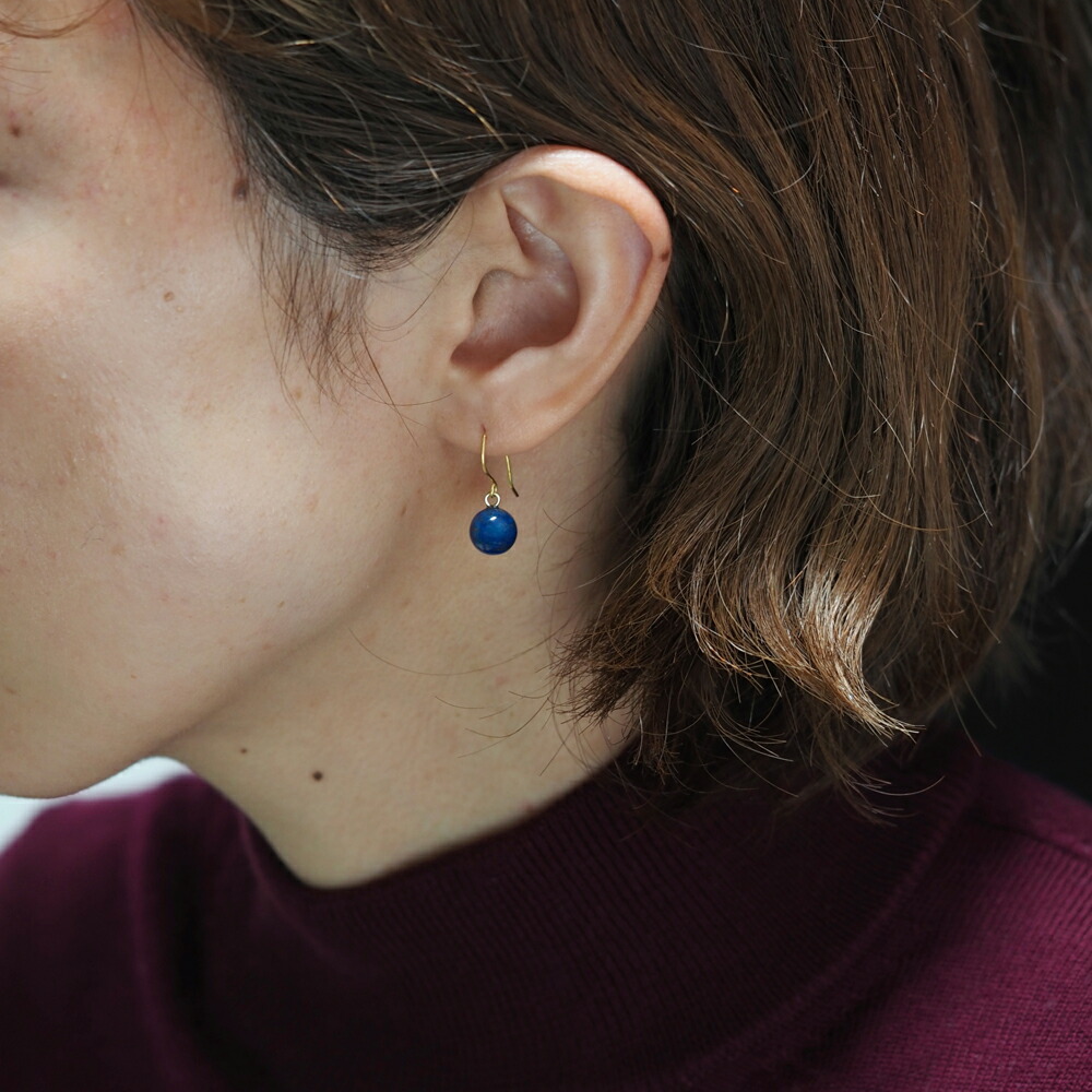 楽天市場】シルバー925 ラピスラズリ フック ピアス 8mm 丸玉 ブルー