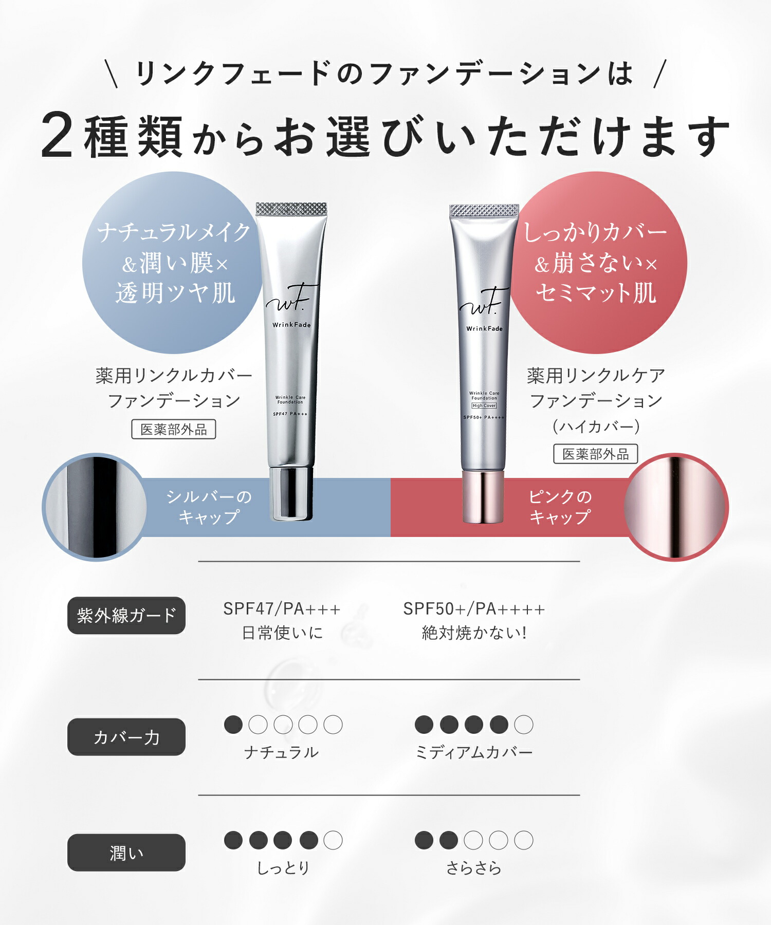 楽天市場】【 WrinkFade 薬用 リンクル ファンデーション ハイカバー