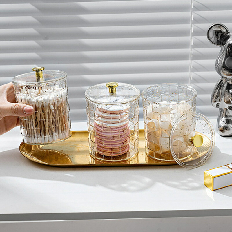 楽天市場】送料無料 コットンケース 綿棒ケース パフケース 蓋付き