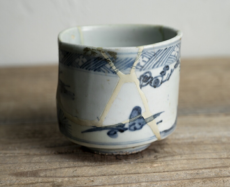 楽天市場】骨董○初期伊万里筒茶碗○全体に呼継あり / 発掘品 | 江戸