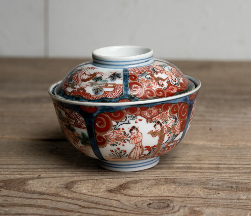 楽天市場】骨董○古伊万里染錦蓋付碗/小型碗○|江戸後期-19世紀頃|肥前