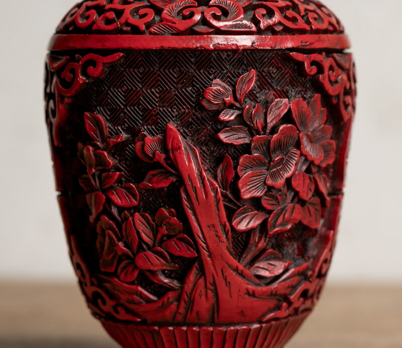 楽天市場】骨董○堆朱花文花瓶○堆朱 / 銅製 / 陰刻文 | 20世紀頃