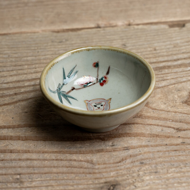 楽天市場】骨董○九谷焼色絵猿文盃○田中英子 / 作 | 共箱 | 現代