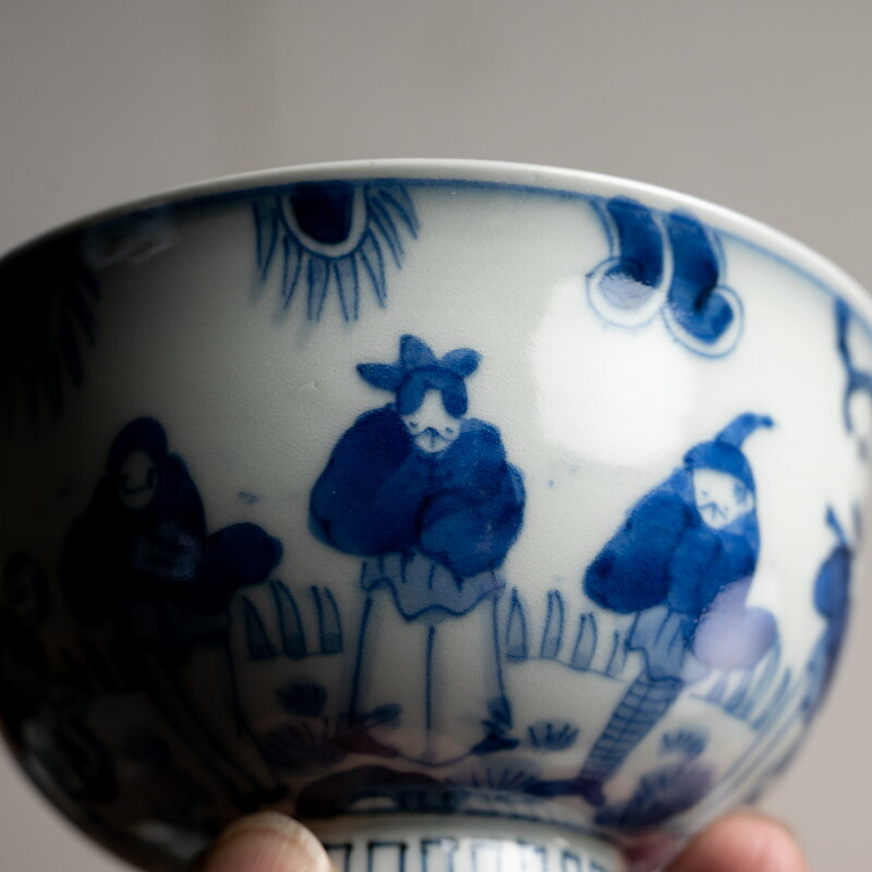 楽天市場】骨董○古伊万里染付人物文蓋付碗○ | 龍文 / 櫛高台 | 江戸