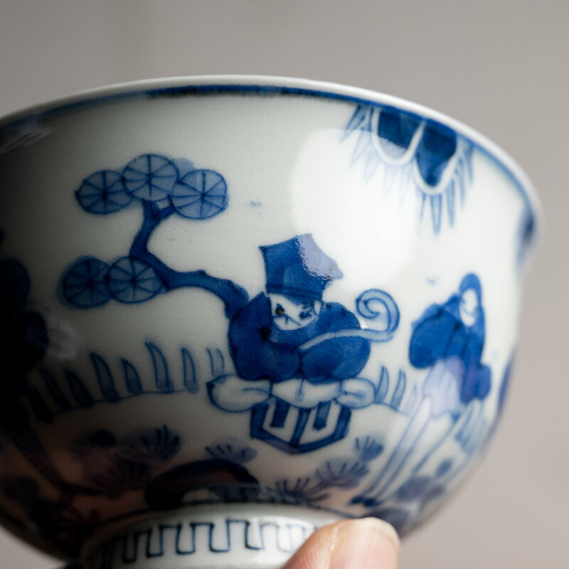 楽天市場】骨董○古伊万里染付人物文蓋付碗○ | 龍文 / 櫛高台 | 江戸