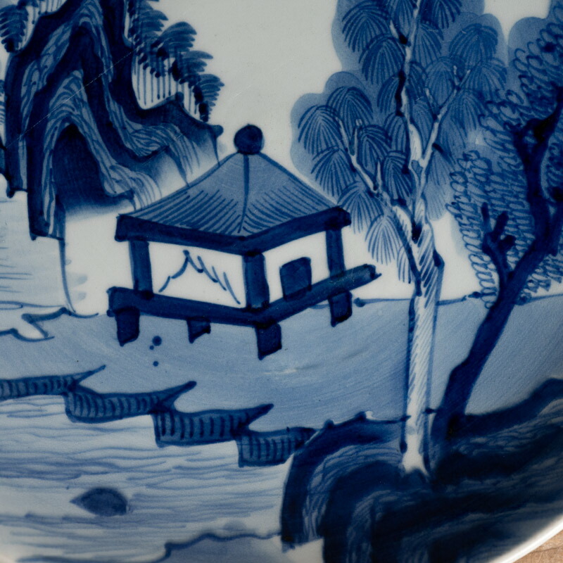 楽天市場】骨董○古伊万里染付山水文大皿○36cm | 江戸後期-19世紀頃