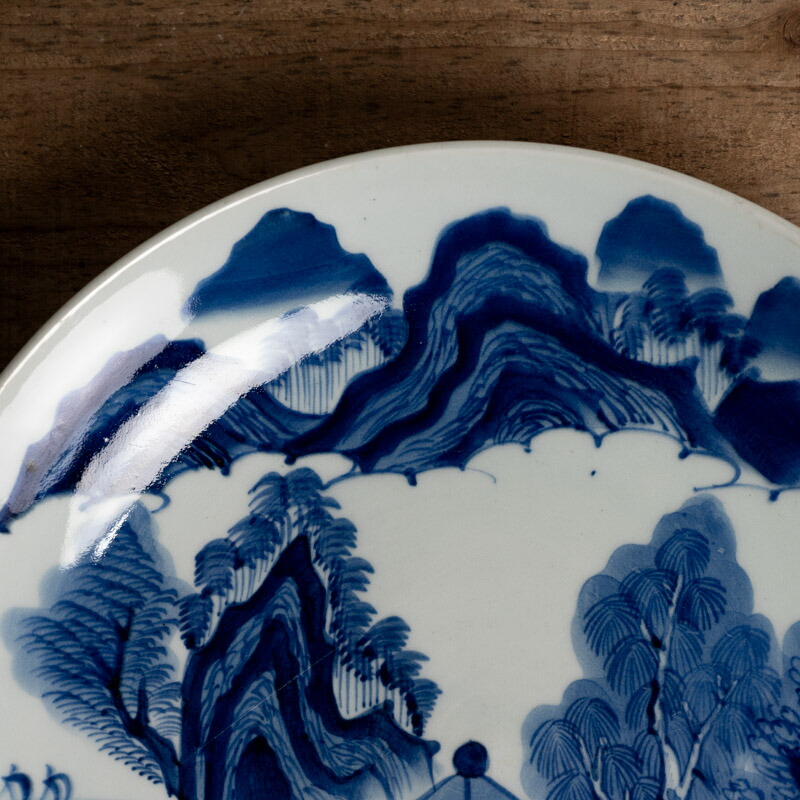 楽天市場】骨董○古伊万里染付山水文大皿○36cm | 江戸後期-19世紀頃