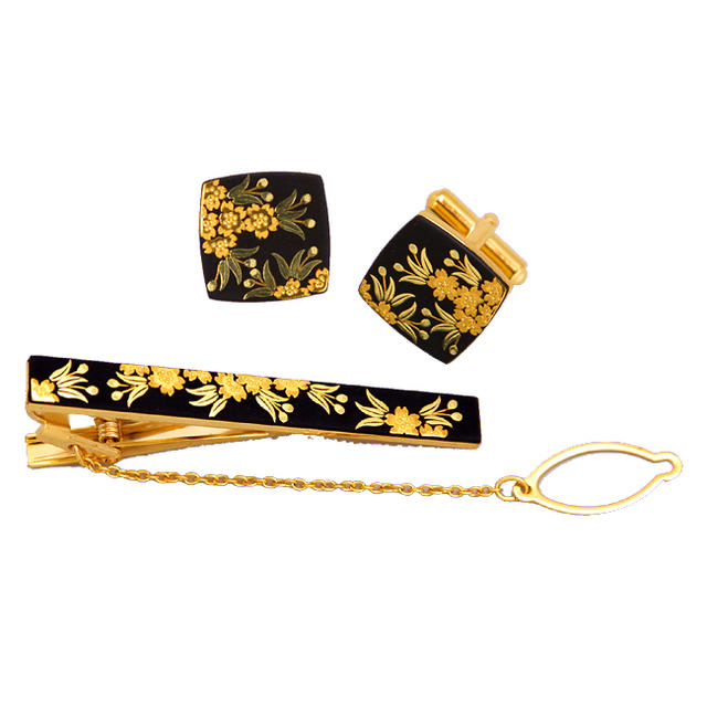 楽天市場】ネクタイピン カフス セット 桜 NK-04 肥後象嵌 伝統工芸品