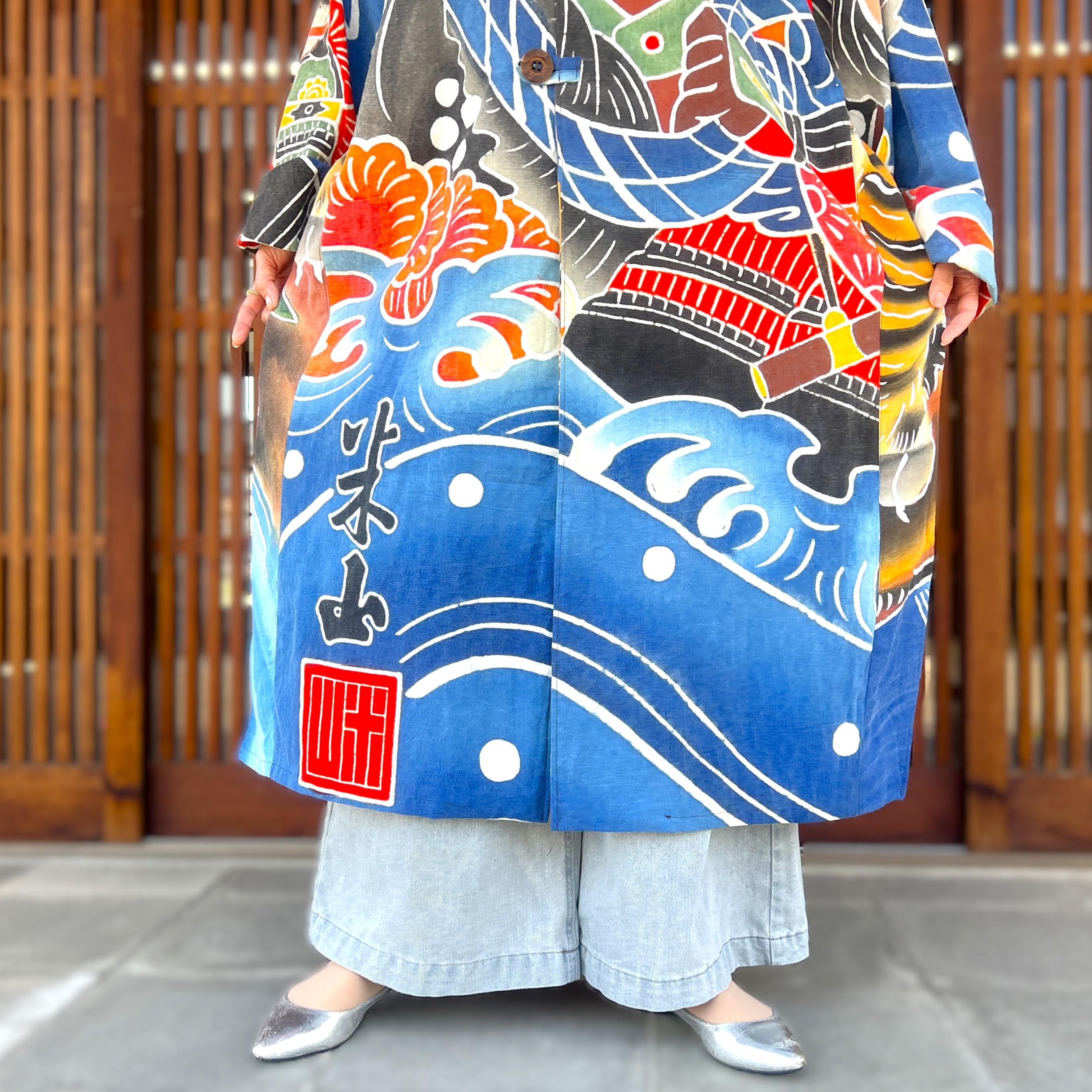 楽天市場】【古布リメイクのぼり旗コート】作家一点もの創作服ミセス