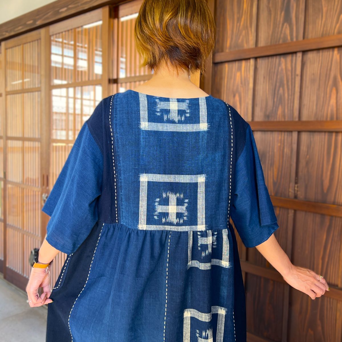 楽天市場】【古布アレンジワンピース】ミセス40代50代60代フレア