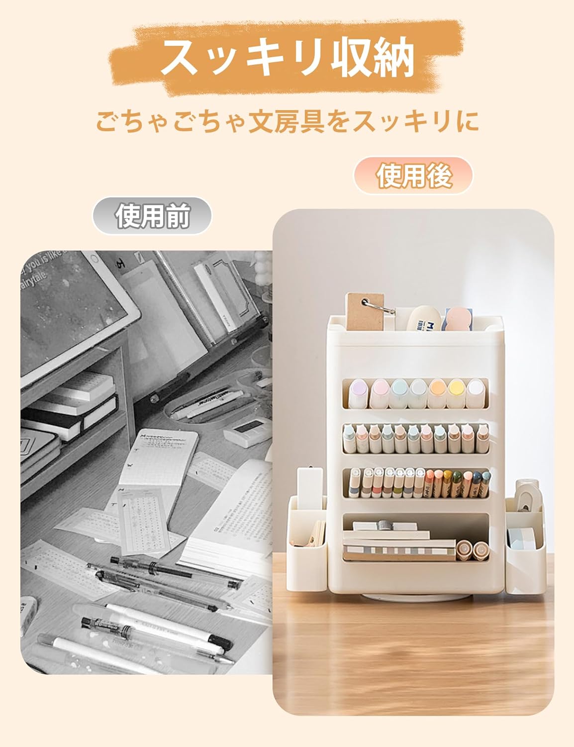 楽天市場】デスクオーガナイザー 一体設計 卓上収納ボックス 分類収納