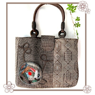 楽天市場】大島紬丸形パッチワークバッグ 在庫限定｜和雑貨 古布