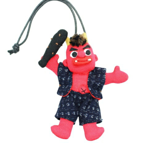 楽天市場】おに太郎 ストラップ ハンドメイド ｜赤鬼 魔除け 着物