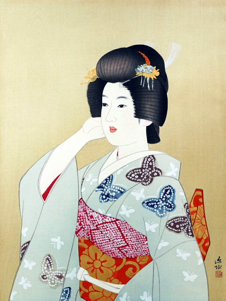 楽天市場】伊東 深水「初島田」木版画・限定品 美人画の巨匠 日本芸術