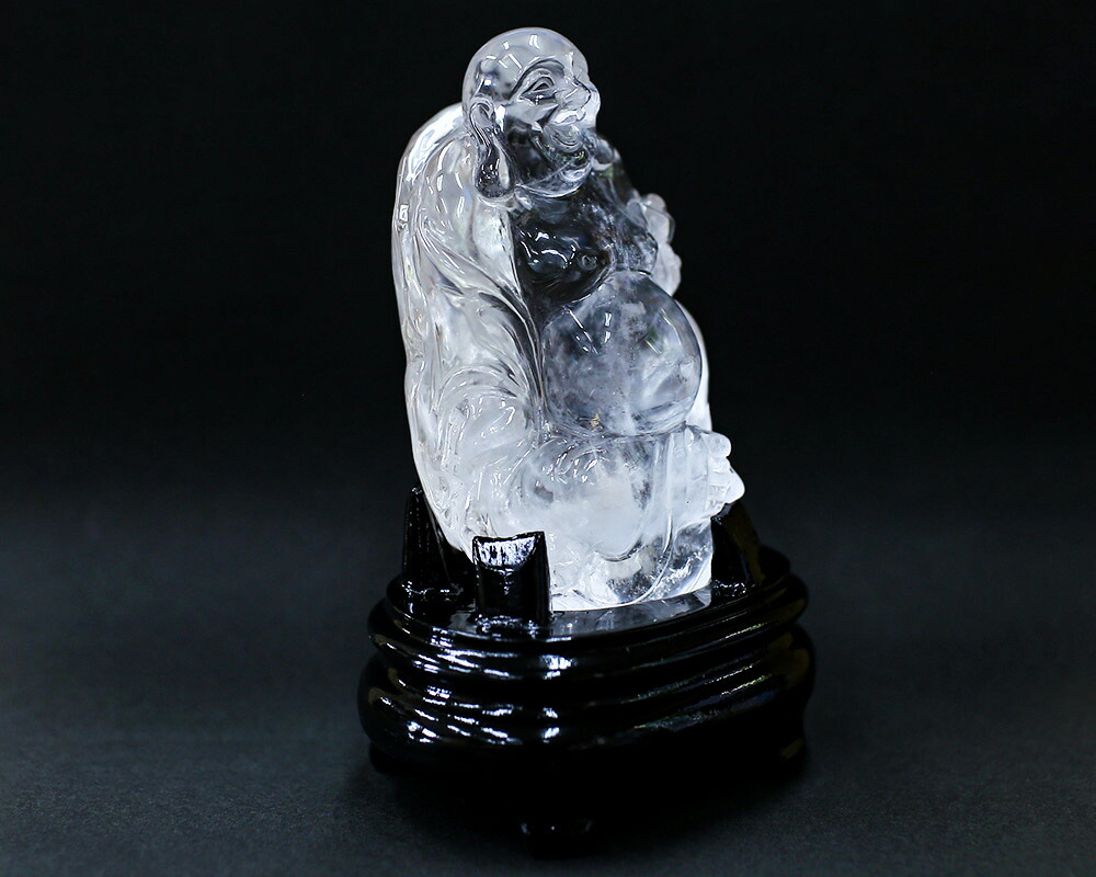 楽天市場】天然水晶 布袋様彫りレインボークォーツ 水晶布袋様彫り置物