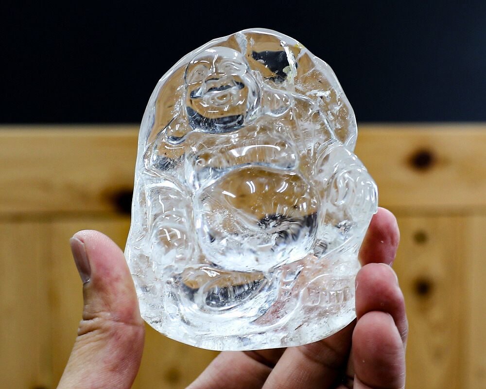 楽天市場】天然水晶 布袋様 置物 レインボークォーツ 水晶 布袋様彫り