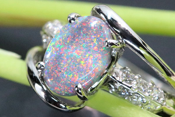 楽天市場】ブラックオパール リング/指輪 0.976カラット プラチナ900