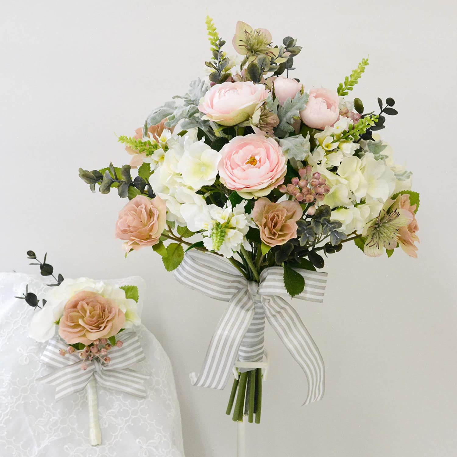 楽天市場】大人シックなナチュラルクラッチブーケ（ブートニア付き