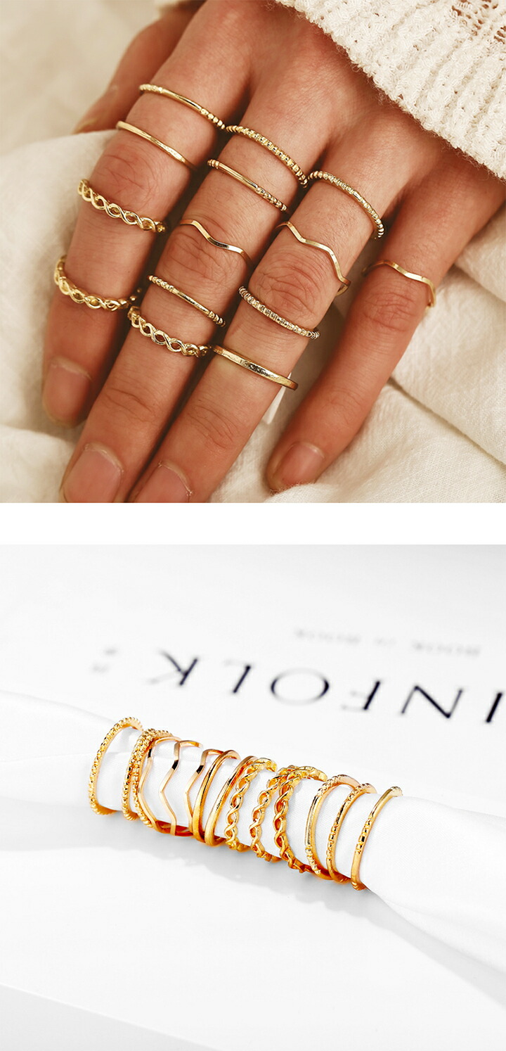 楽天市場】RB【7タイプリングセット】リングセット レディース 7タイプ