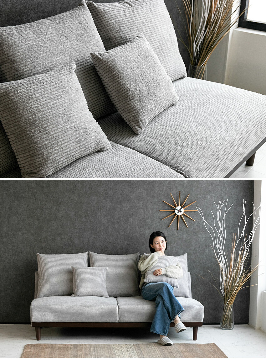 楽天市場】【送料無料】 ソファー コーデュロイ ファブリック 3人掛け