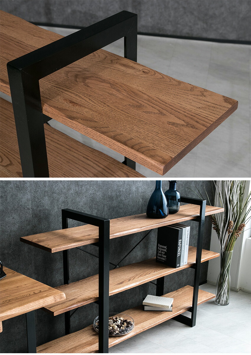 楽天市場】【送料無料】 オープンラック 木製 無垢 奥行30 シェルフ