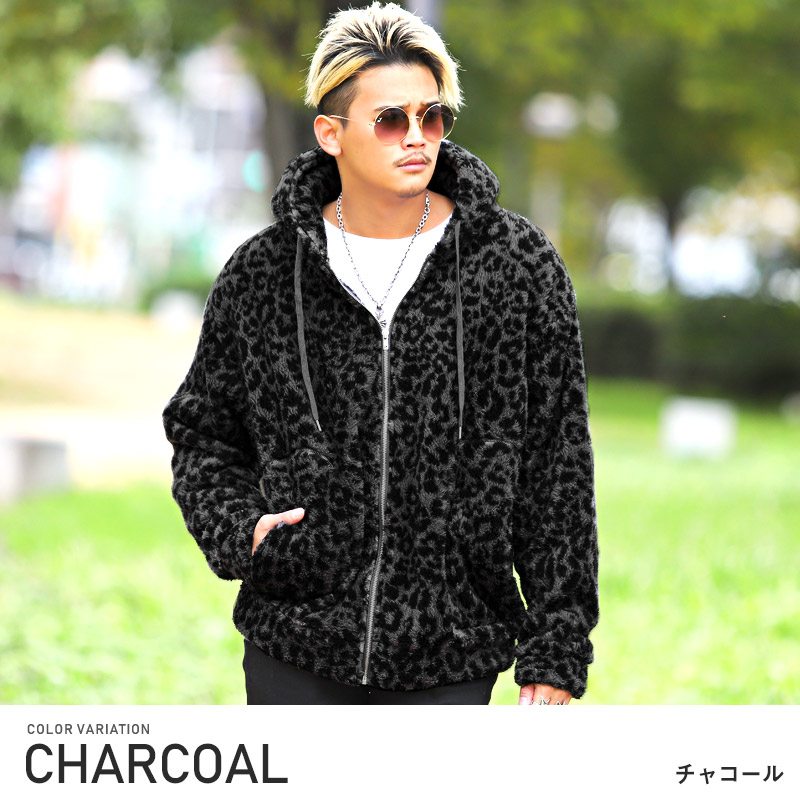 楽天市場】△送料無料△ ボア パーカー メンズ ビッグシルエット 豹柄