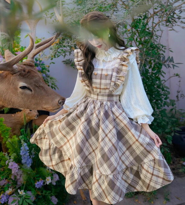 楽天市場】セミロリータ ジャンパースカート のみ ミディアム丈