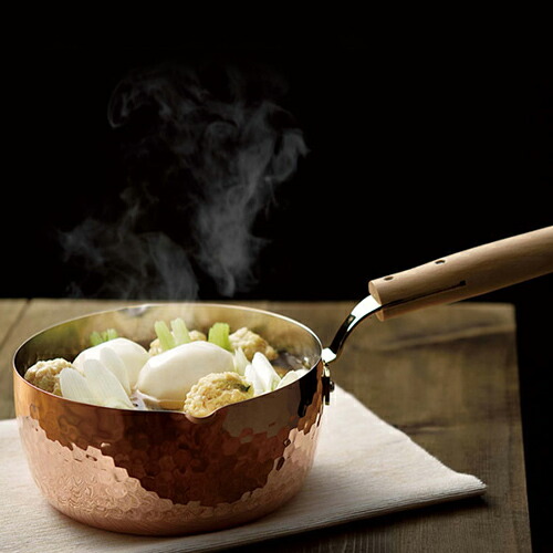 楽天市場】食楽工房 銅雪平鍋18cm(CNE313)1.9L 木柄 銅鍋 行平 注ぎ口