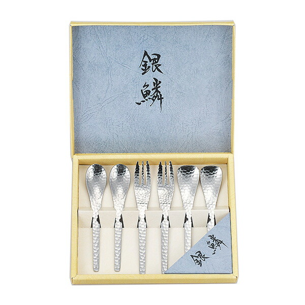 楽天市場】銀鱗 ペア6pcセット（GR-107）和風 槌目模様 デザート